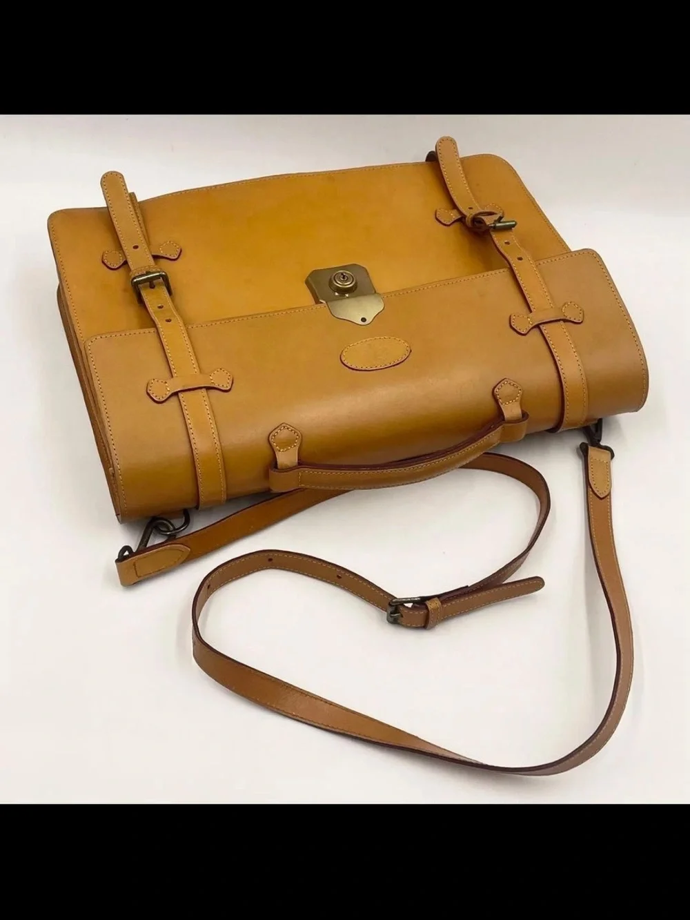 Mulberry Men's Leather Satchel in Warm Tan